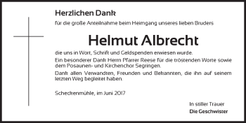 Traueranzeige von Helmut Albrecht von Dinkelsbühl/ Feuchtwangen