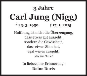 Traueranzeige von Carl Jung von Dinkelsbuhl/ Feuchtwangen