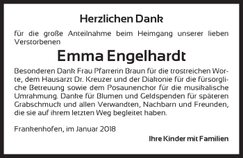 Traueranzeige von Emma Engelhardt von Dinkelsbuhl/ Feuchtwangen