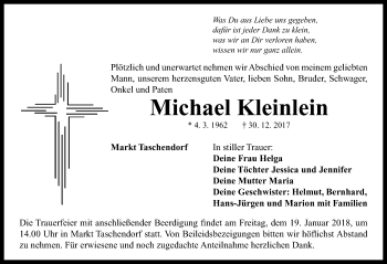 Traueranzeige von Michael Kleinlein von Neustadt/ Scheinfeld/ Uffenheim