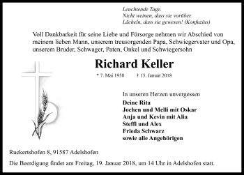 Traueranzeige von Richard Keller von Rothenburg