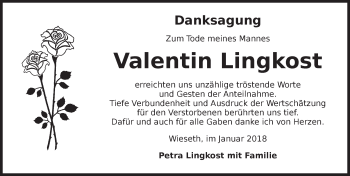 Traueranzeige von Valentin Lingkost von Dinkelsbühl/ Feuchtwangen