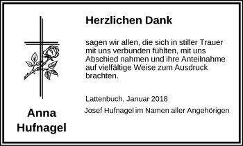 Traueranzeige von Anna Hufnagel von Dinkelsbuhl/ Feuchtwangen