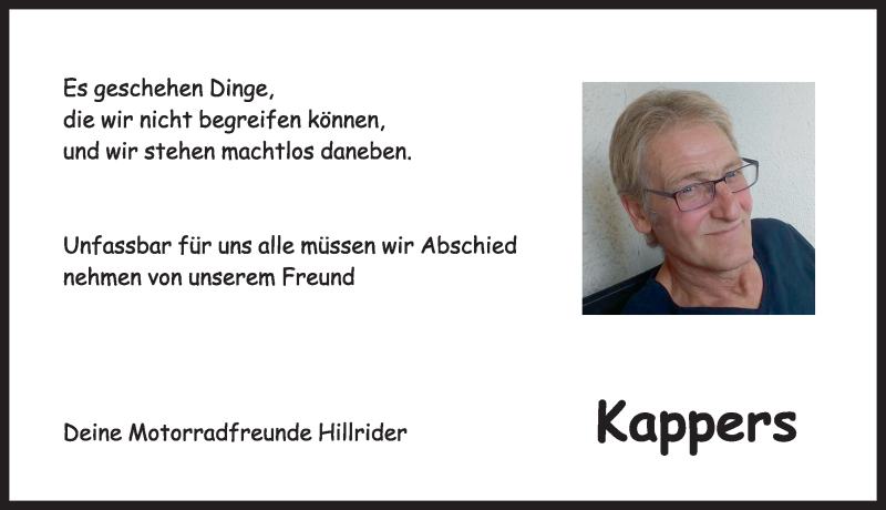  Traueranzeige für Friedrich Kapp vom 09.02.2018 aus Rothenburg