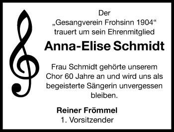 Traueranzeige von Anna-Elise Schmidt von Neustadt/ Scheinfeld/ Uffenheim