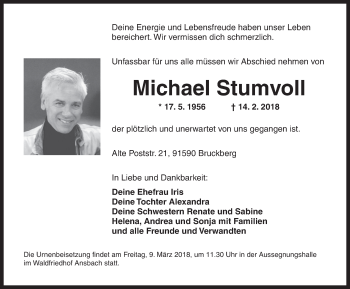 Traueranzeige von Michael Stumvoll von Gesamtausgabe