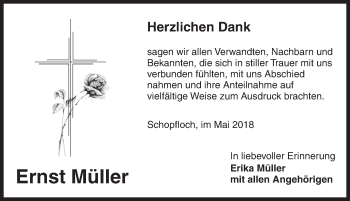 Traueranzeige von Ernst Müller von Dinkelsbühl/ Feuchtwangen