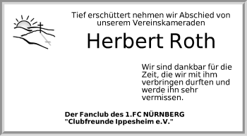 Traueranzeige von Herbert Roth von Neustadt/ Scheinfeld/ Uffenheim