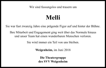 Traueranzeige von Melanie Zink von Neustadt/ Scheinfeld/ Uffenheim