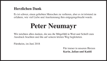 Traueranzeige von Peter Neumayr von Dinkelsbühl/ Feuchtwangen