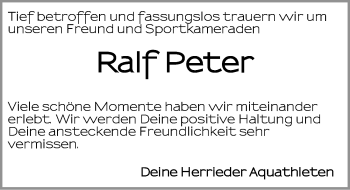 Traueranzeige von Ralf Peter von Ansbach