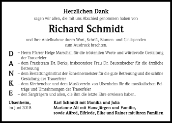 Traueranzeige von Richard Schmidt von Neustadt/ Scheinfeld/ Uffenheim