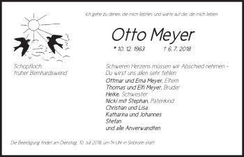 Traueranzeige von Otto Meyer von Dinkelsbühl/ Feuchtwangen