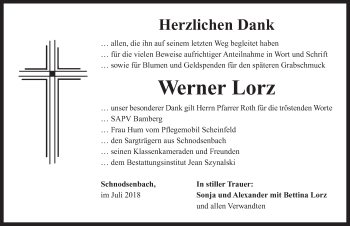 Traueranzeige von Werner Lorz von Neustadt/ Scheinfeld/ Uffenheim